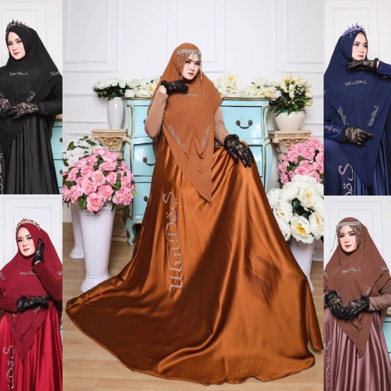 (6) WINDES PALESTINE 3  Dress Syar'i Mewah 2in1 Palestina Series 3 by Windes Syari. Naz