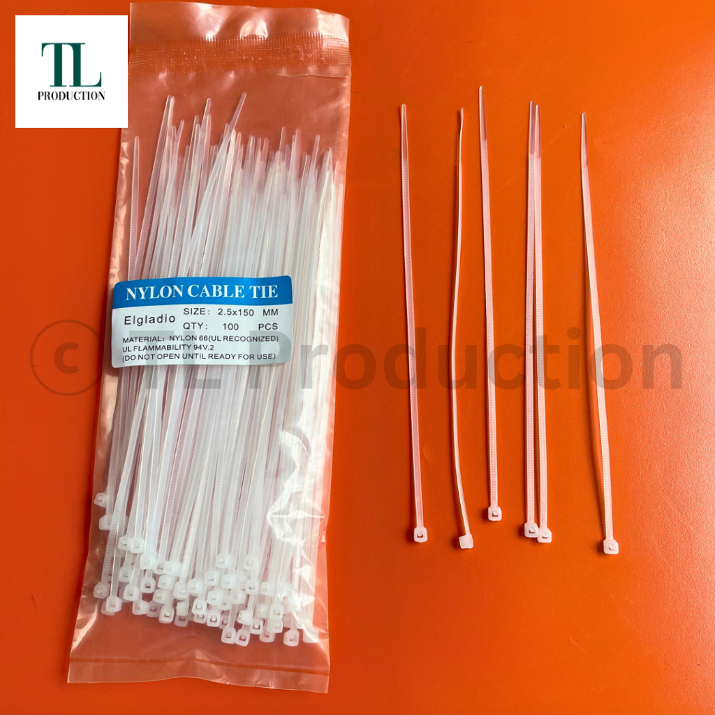 

100pcs Cable Tie / Kabel Ties 3mm x 15cm Warna Putih / Kabel Tis Nylon Pengikat Makanan Takeaway Gofood Grabfood Ekonomis MURAH