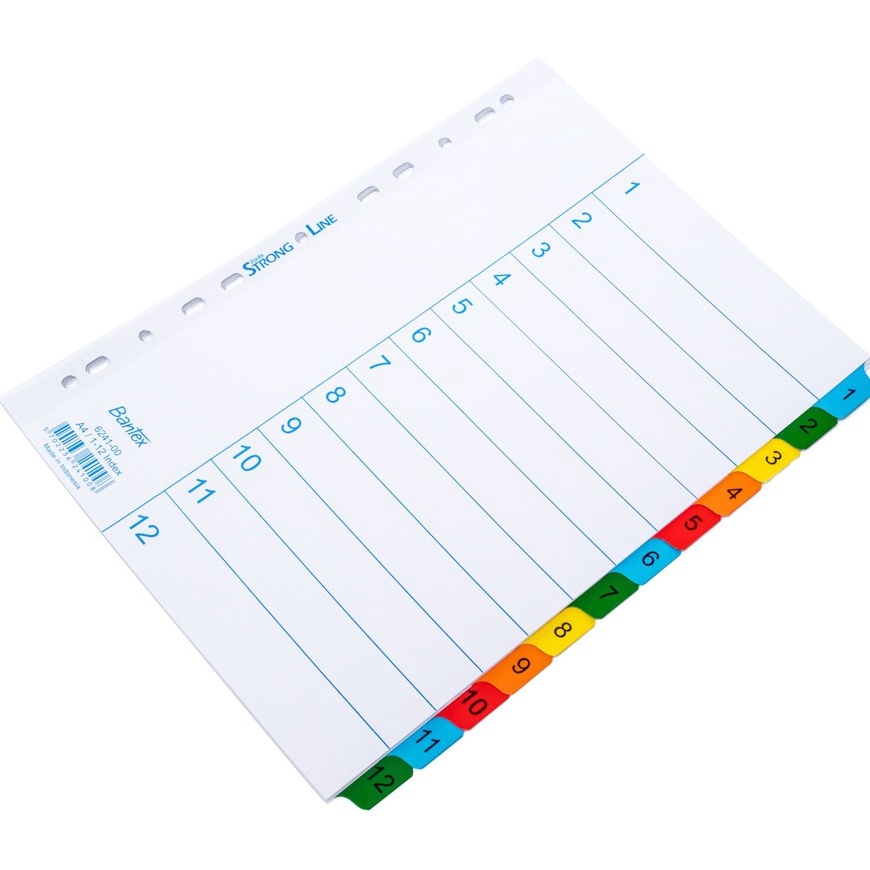 

KP8 Bantex Strongline Indexes A4 12 Pages 112 index 6241