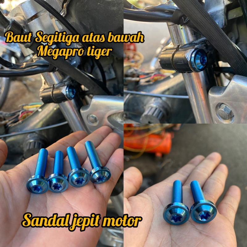 BAUT TITANIUM SEGITIGA ATAS BAWAH MEGAPRO TIGER BAUT SEGITIGA MEGAPRO TIGER BAUT TITANIUM SEGITIGA M