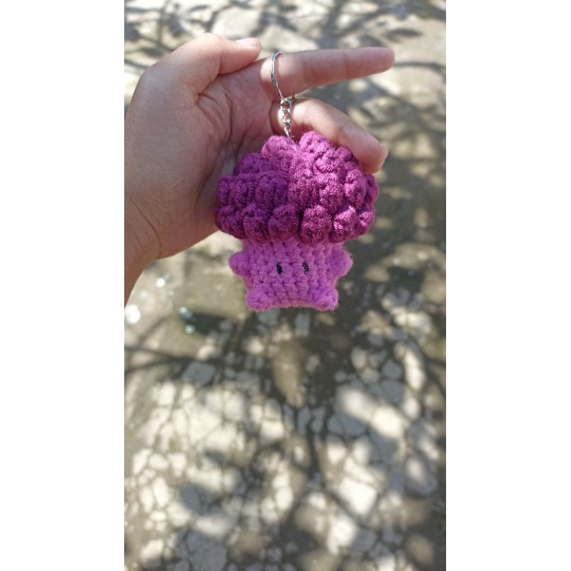 gantungan kunci rajut brokoli