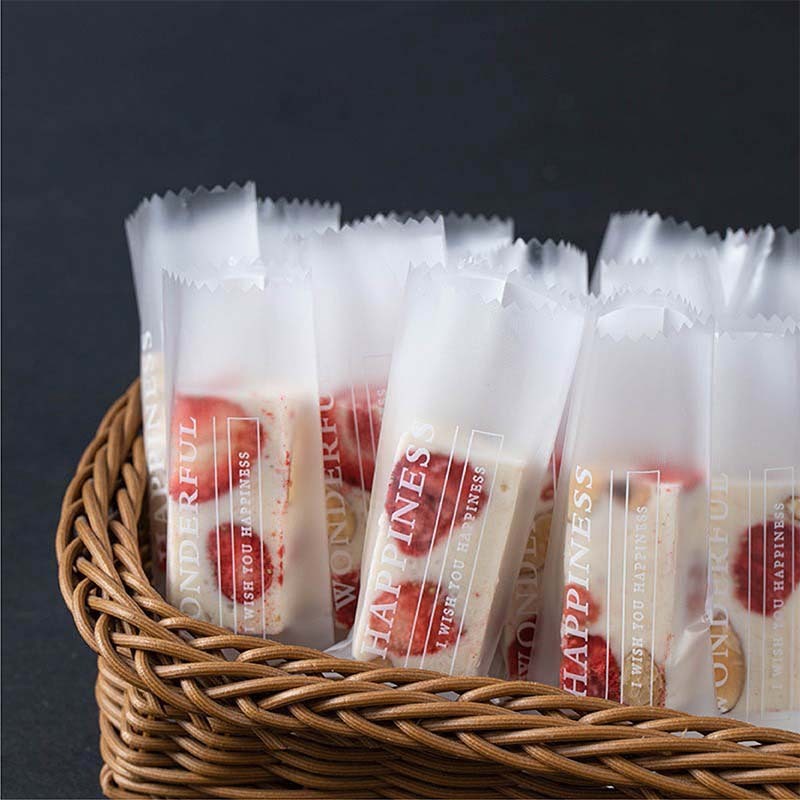 200pcs Plastik Nougat Transparan Nougat Plastic Packaging Bag Bungkus Permen Pembungkus Permen