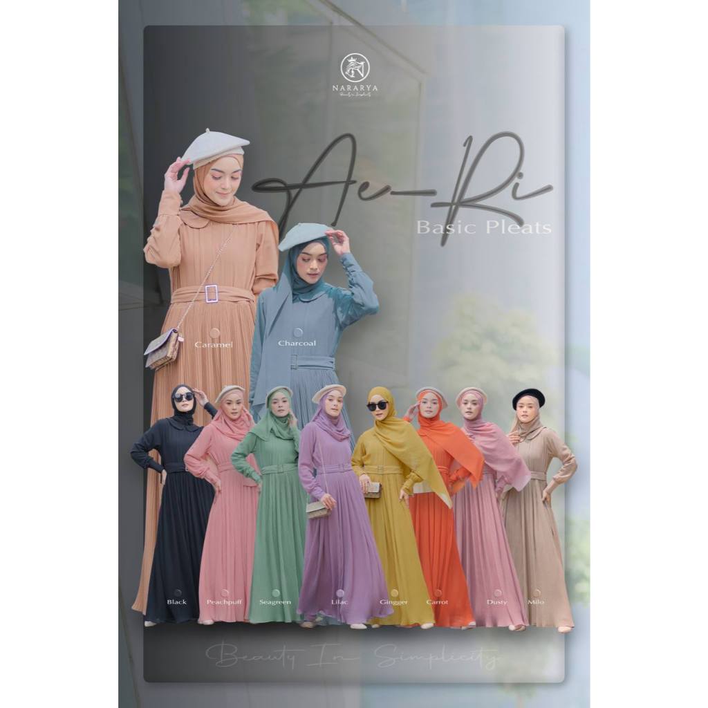 GAMIS BASIC PLEATS/PLISKET BAHAN ARMANY KOMBI PURING HYGET GRADE A ORIGINAL AERI by NARARYA