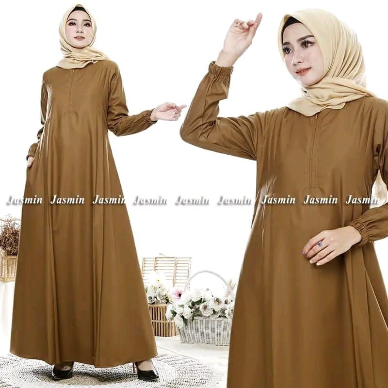 gamis khaki. gamis Pemda. gamis polos.