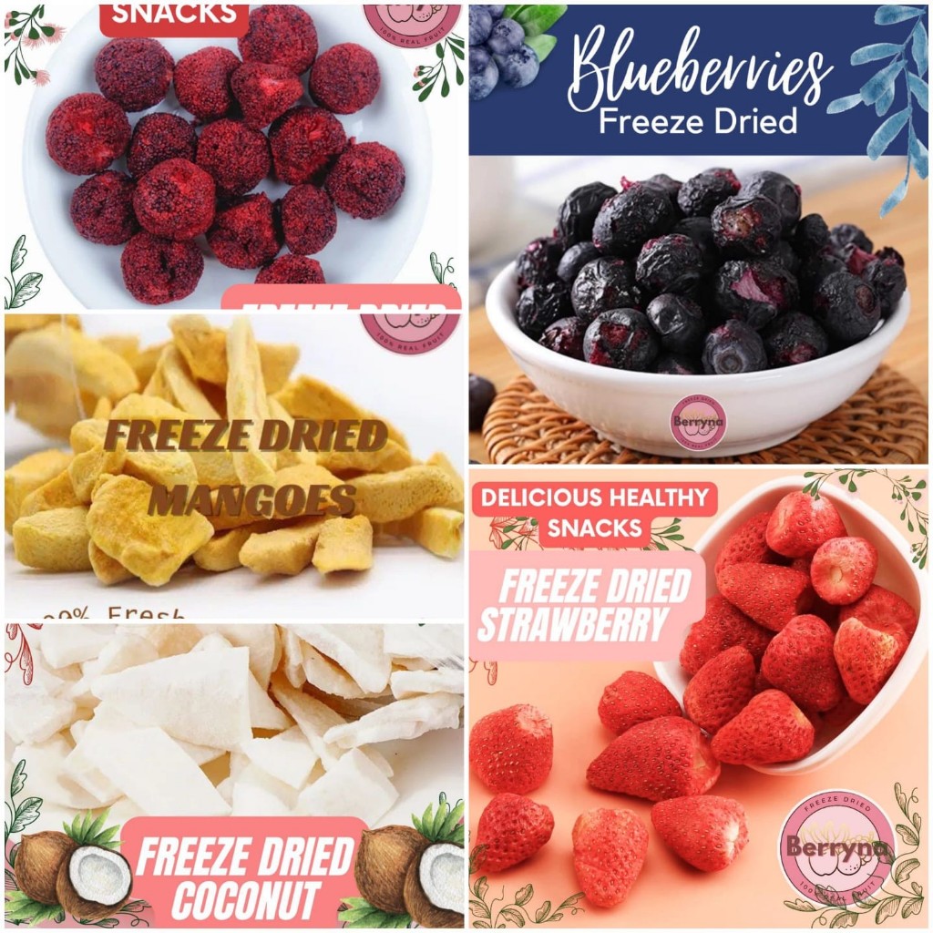 

Berryna Strawberry Kering Freeze Dried Utuh Premium Quality Fresh Baru Crispy Asem manis