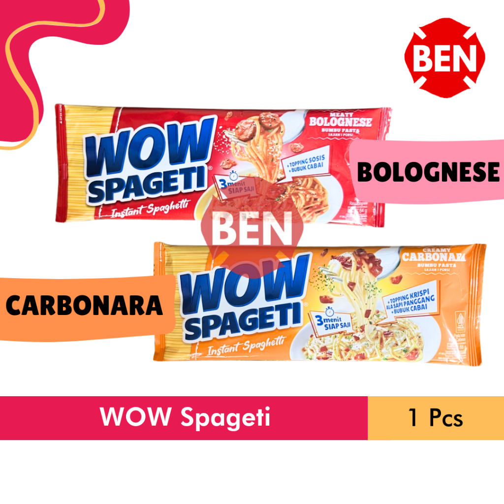 

WOW SPAGETI BOLOGNESE / CARBONARA 1 PCS - Pasta Spagetti Spagethi Spaghetti Instan Mayora Murah Dus