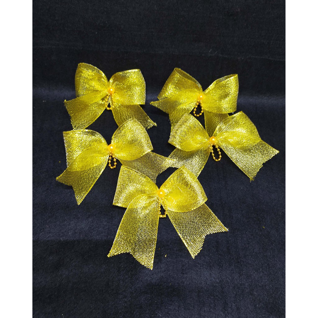 

SENSASIONAL 5 pcs Pita Bow Emas Hantaran Hiasan Serbaguna Cantikpita siap pakai