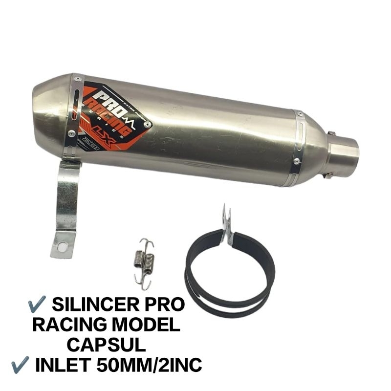 Silincer Knalpot Kapsul Original Pro Racing Bukan Dos Dpj Bss Diameter 50 Stainlis