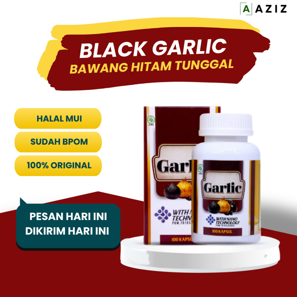 Garlic Kapsul Ekstrak Bawang Putih Hitam Tunggal Isi 100 Kapsul