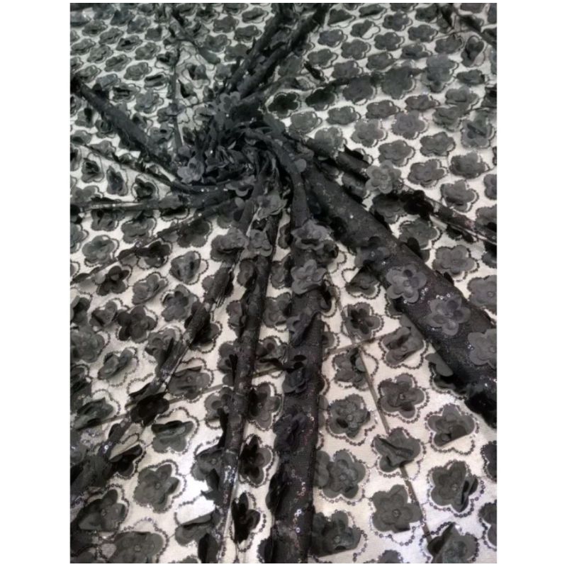 Bahan/kain Tille Bunga 3d/Bunga shifon 3d timbul