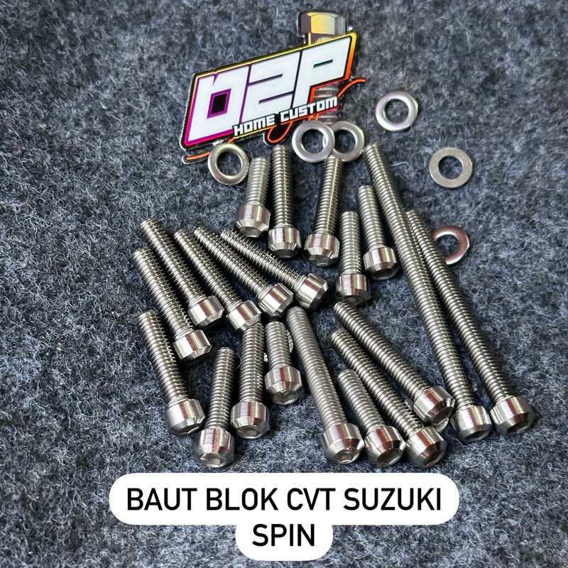 baut blok cvt spin , blok cvt suzuki spin L stainless custom handmade model titanium dan slim/datar