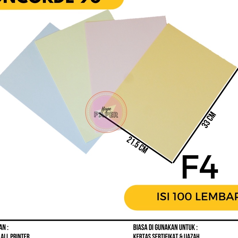 

Extra Kertas Concorde F4 9gr isi 1 lembar Kertas Concorde F4 9 gr