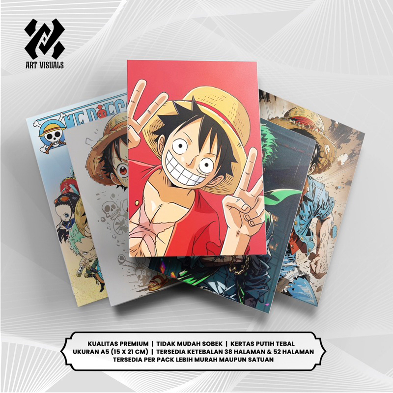 

Buku Tulis Custom Tema ANIME ONEPIECE Terlengkap Termurah Model Bebas Pilih Foto / Buku Tulis Sekolah / Buku Catatan