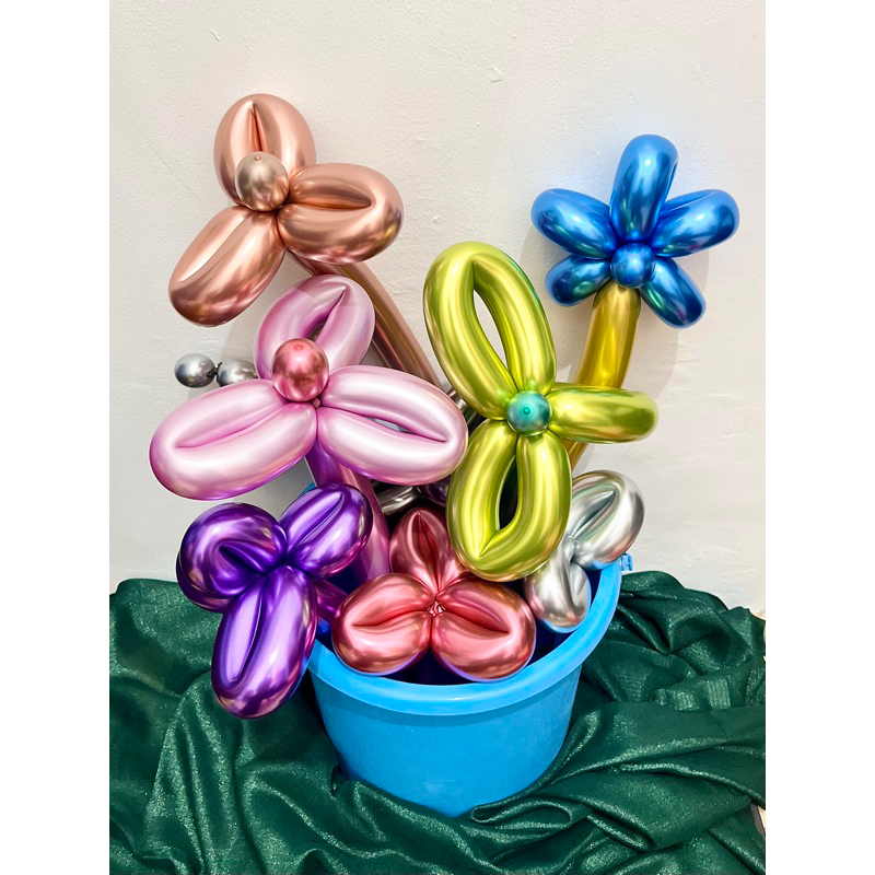 [⚠️PAKET MURCE BUKET BALON METALIK⚠️] Buket Bunga Balon Metalik | 1 PAKET ISI 3 TANGKAI | Bucket | B
