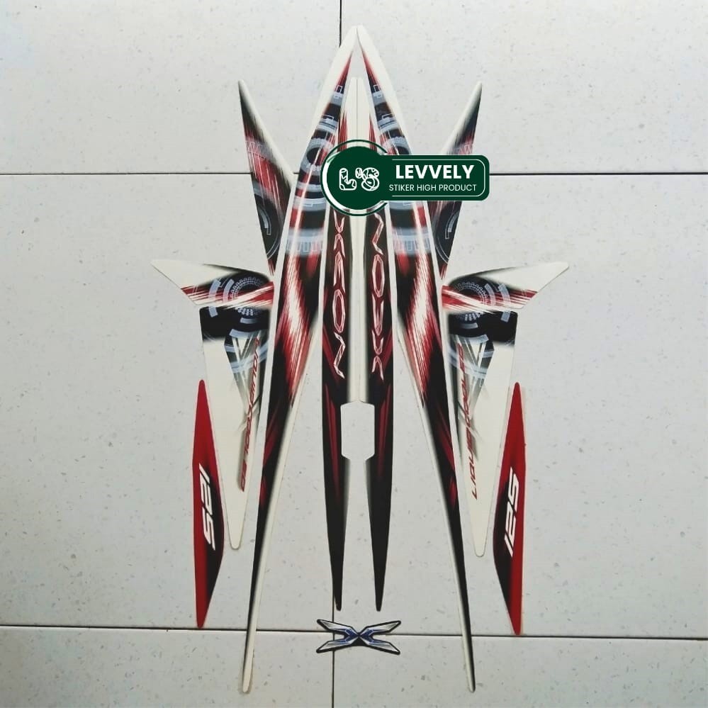 STIKER STRIPING LIS BODY MOTOR YAMAHA XEON KARBU 2012 PUTIH
