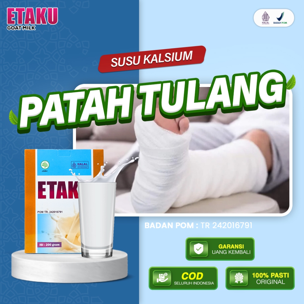 

Susu Kalsium Untuk Patah Tulang Retak dan Keropos Memperkuat Tulang Sendi Walatra Etaku Goat Milk