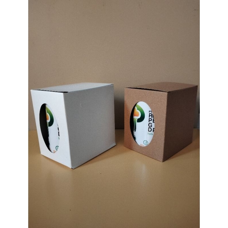 Box Mug Coklat / Dus Mug Coklat / Box Putih / Box Craft / Box Gelas Polos