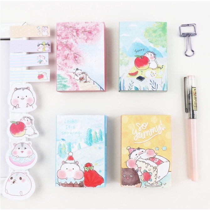 

TERBUKTI Fat Hamster Series Sticky Note BOOK kumpulan Sticky Notes Motif Fat Hamster