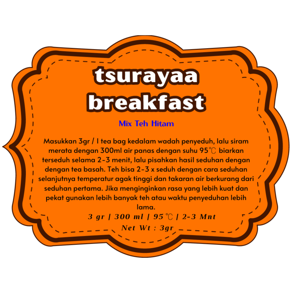 

Tsurayaa breakfast tea 15 gram tea bag