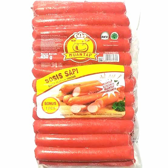 

Muantap sosis sapi 450gr isi 25pcs frozen