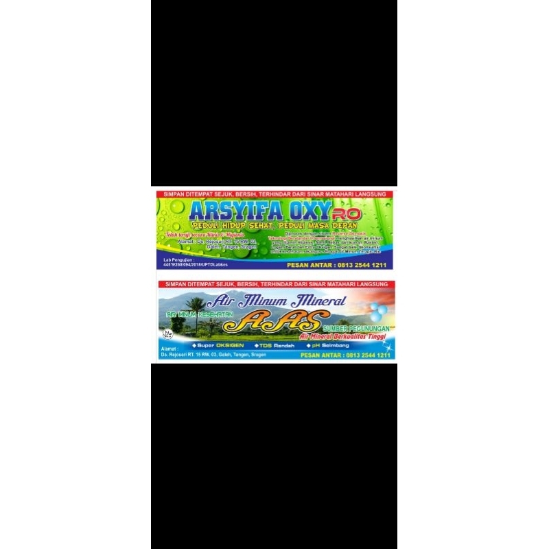 

Stiker Galon dapat 42 stiker ukuran 18cm x 6cm