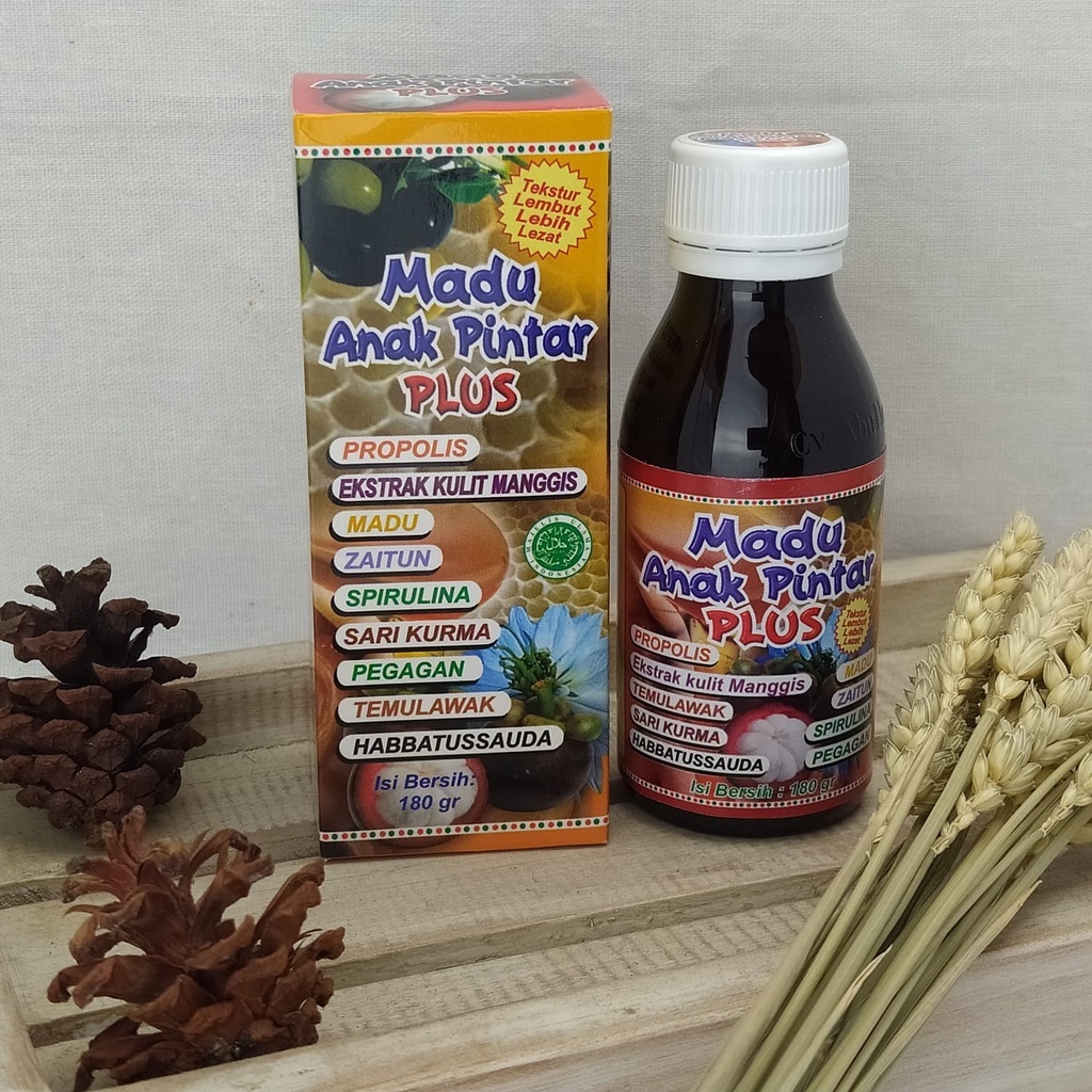 Madu Anak Pintar Plus 180 gr ORIGINAL/ Madu Anak Pintar Plus 180 ml Herbal Nafsu Makan Anak