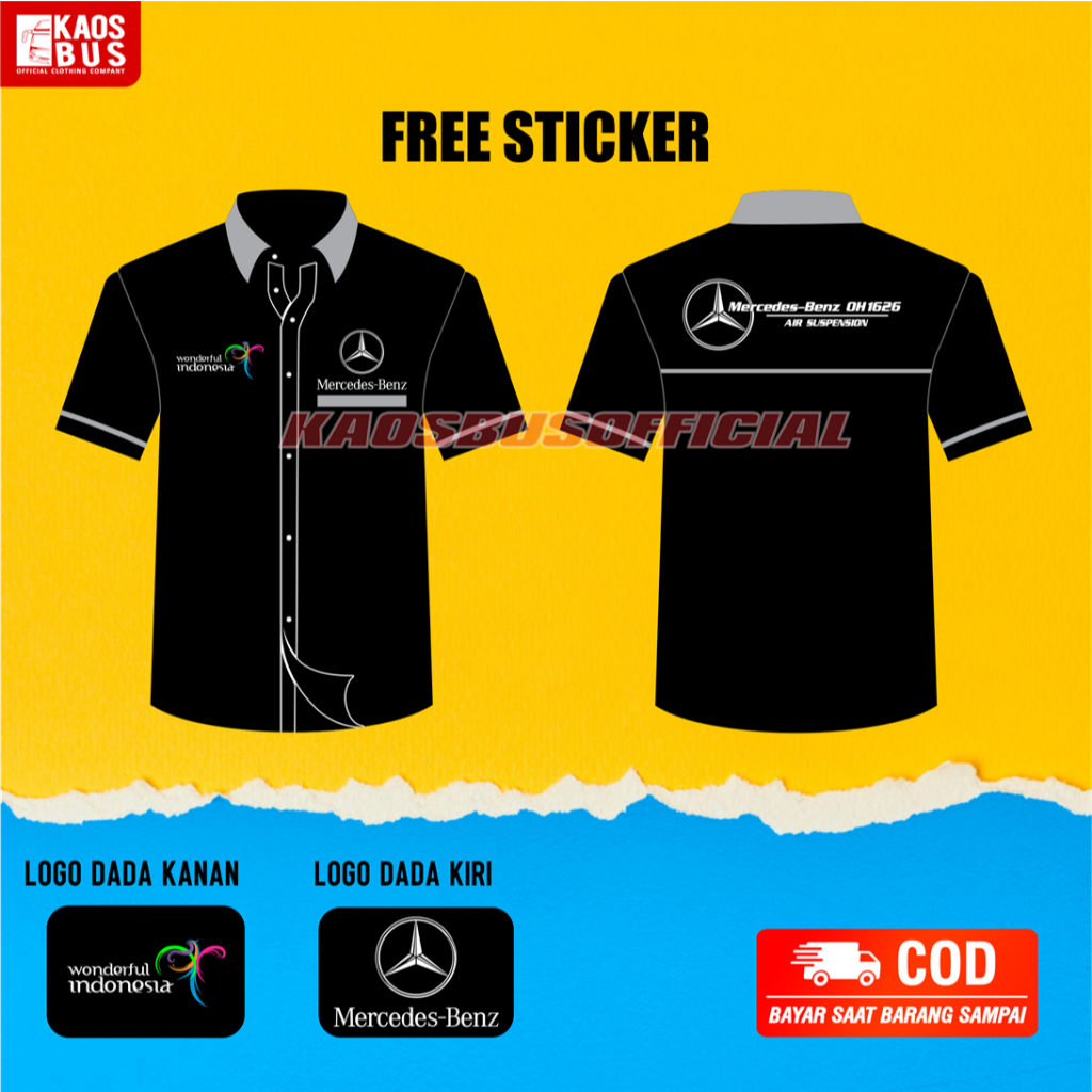 Kemeja Baju Bus Mania Bismania Mercedes Benz OH 1626
