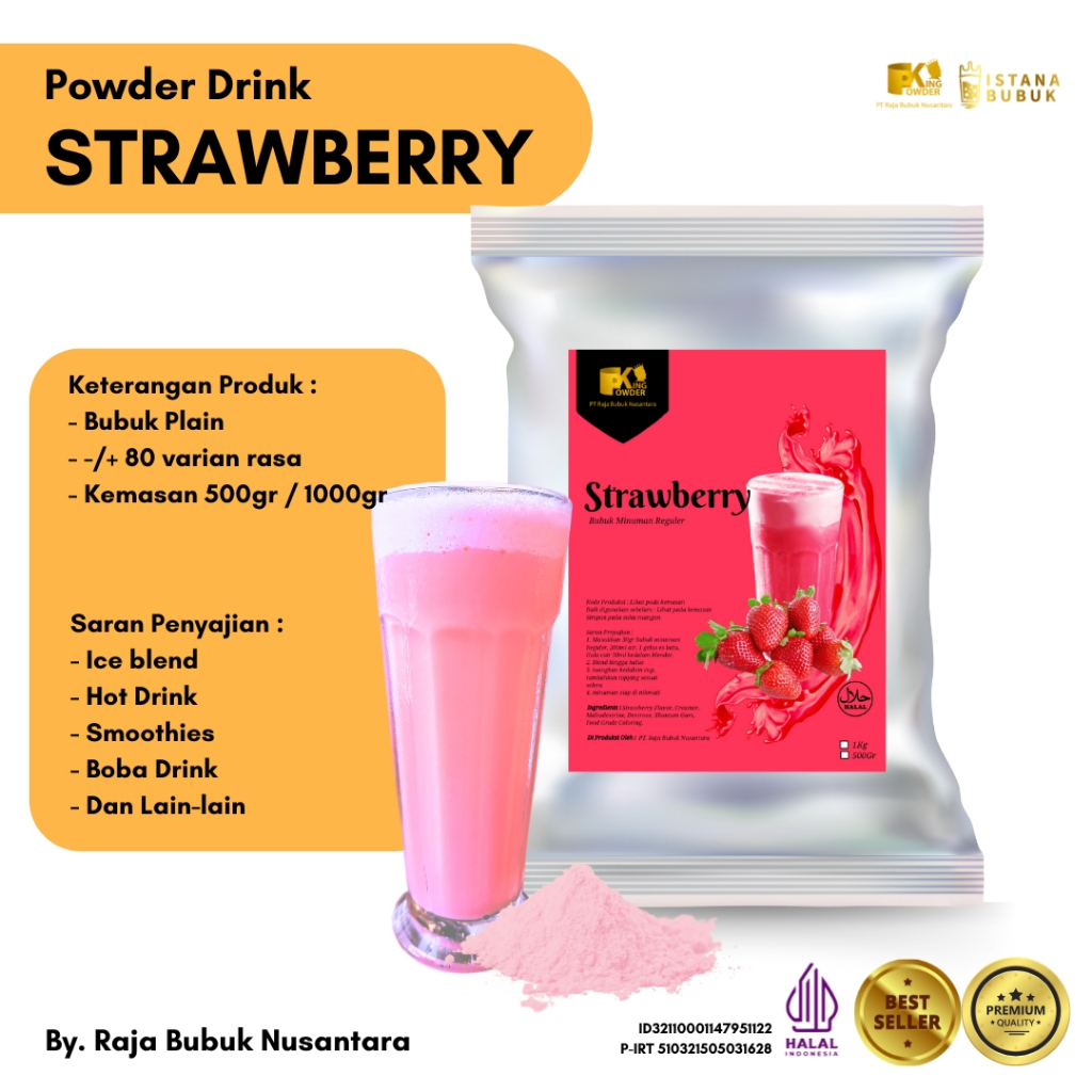 

Bubuk Strawberry 1Kg Bubuk Stroberi 1Kg Bubuk Rasa Stroberi 1Kg SERBUK MINUMAN STRAWBERRY 1KG