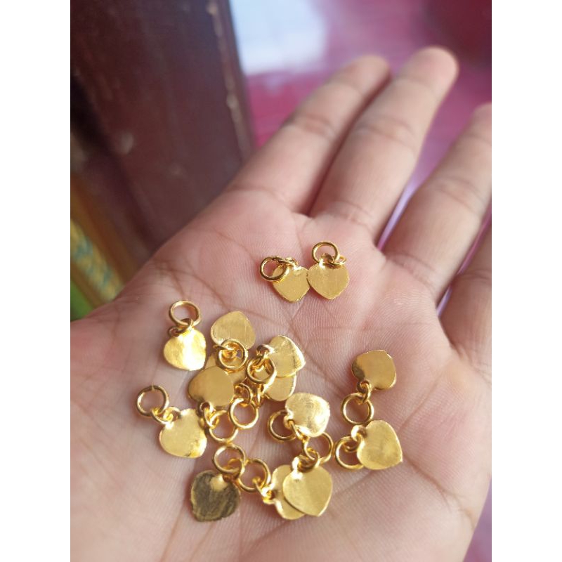Love Gelang mainan gelang motif pipi gepeng Lapis Emas 24k