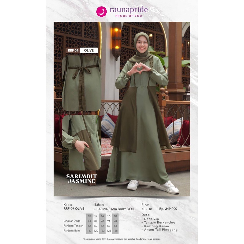 RAUNA RRF 09 OLIVE SIZE 10 GAMIS REMAJA