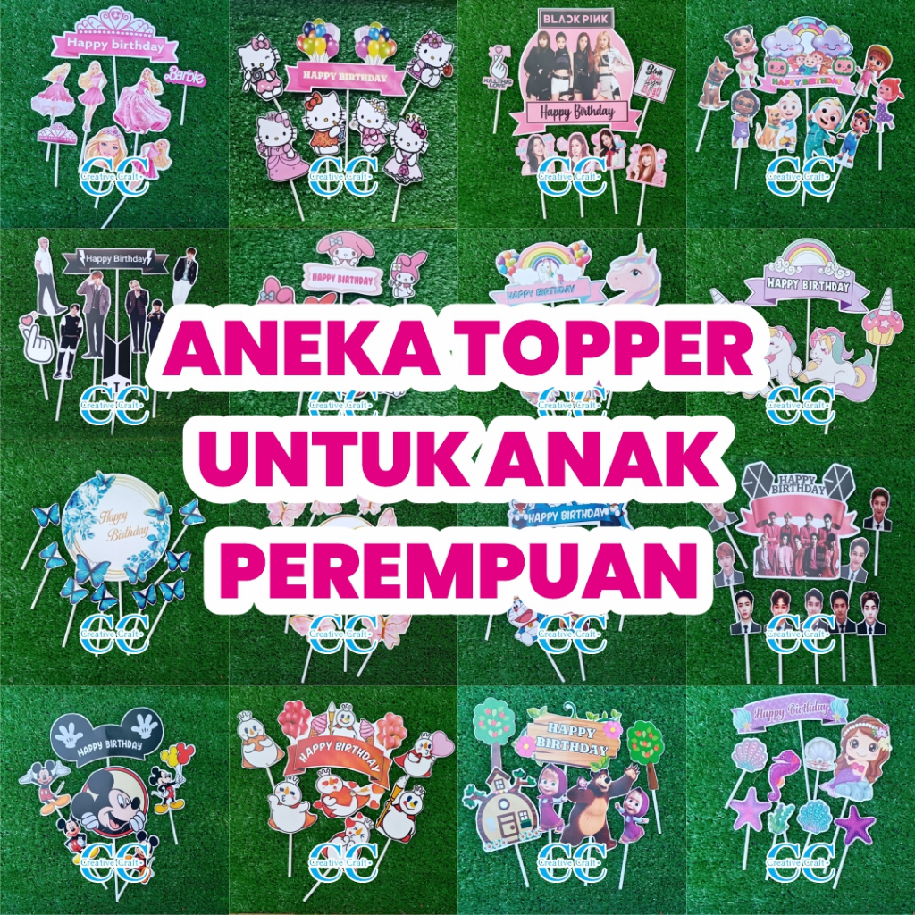 ANEKA TOPPER KUE ULANG TAHUN UNTUK ANAK PEREMPUAN TERMURAH 