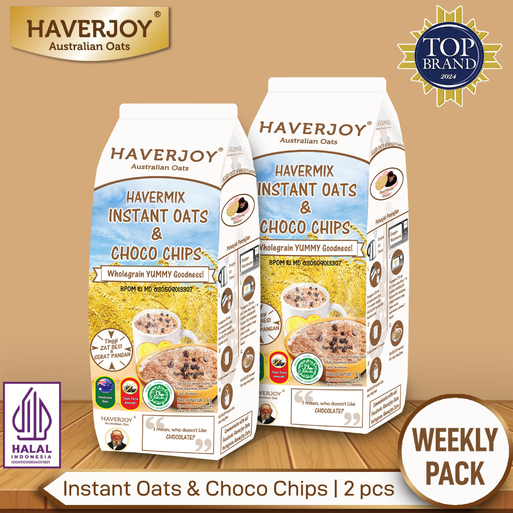 

Havermix Weekly Pack Instant oats & Choco Chips 1kg - 2pcs