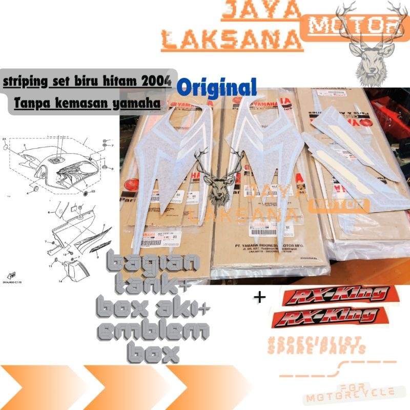 STRIPING LES LIS STICKER LOGO TANGKI TENK TANK TENGKI FUELTANK DAN BOX AKI YAMAHA RX KING RXKING 200