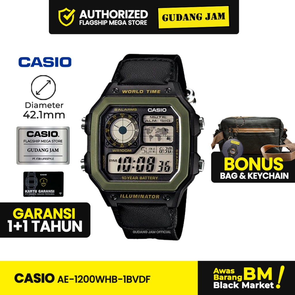 Jam Tangan Casio AE-1200WHB-1BVDF AE-1200WHB AE-1200 AE1200WHB AE 1200WHB