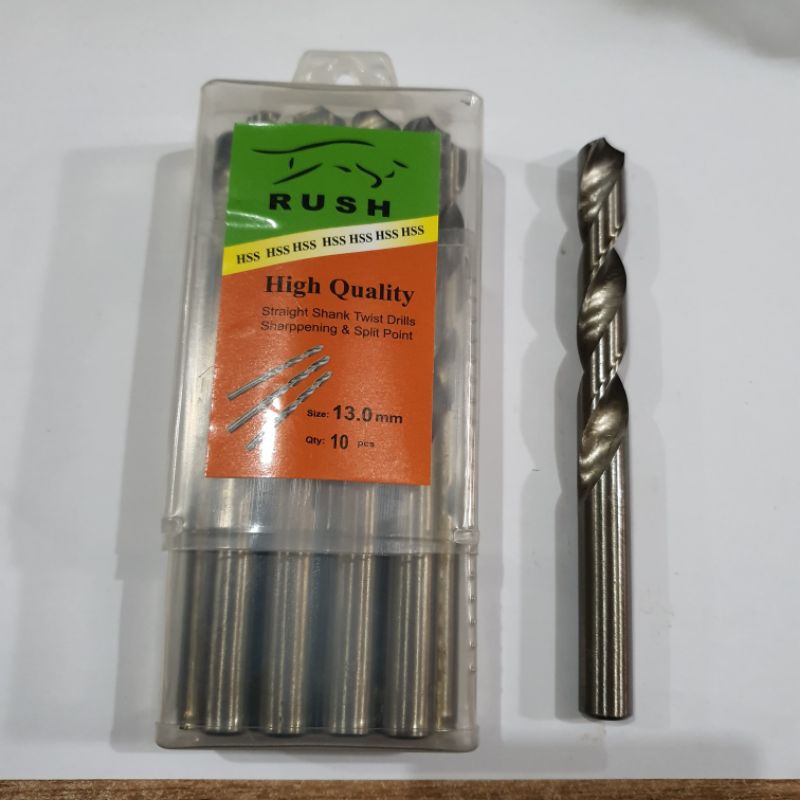 MATA BOR BESI DAN KAYU 13 MM | MATA BOR HSS RUSH 13 MM | HARGA SATUAN PER BATANG