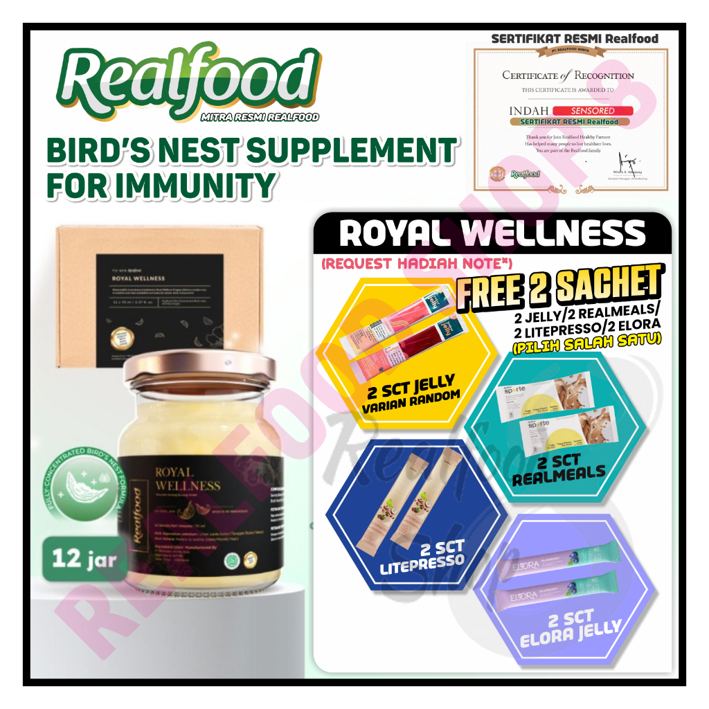 

Realfood Royal Wellness Bird's Nest dengan Gula Batu - Minuman sarang walet