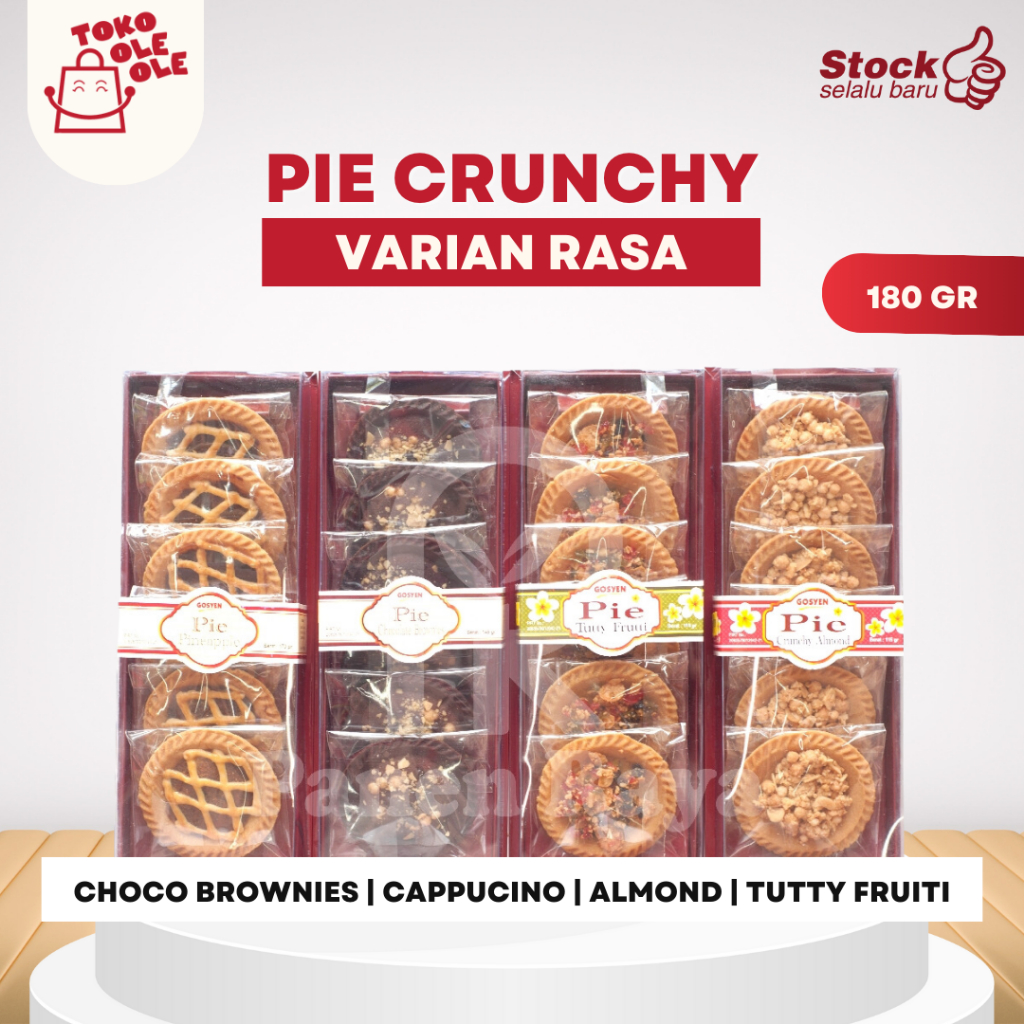 

Pie Crunchy Almond Cokelat Cappucino Fruity Camilan Pie Brownies Handmade Gosyen 180 gr