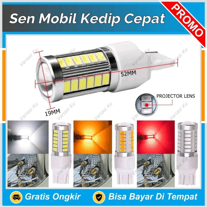 LAMPU SEIN KEDIP CEPAT MOBIL T20 33 MATA 7440 7443 CANBUS SUPER TERANG
