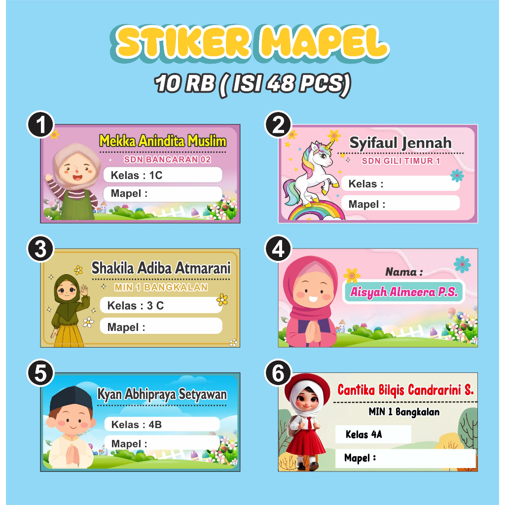 

STIKER NAMA BUKU / STIKER MATA PELAJARAN