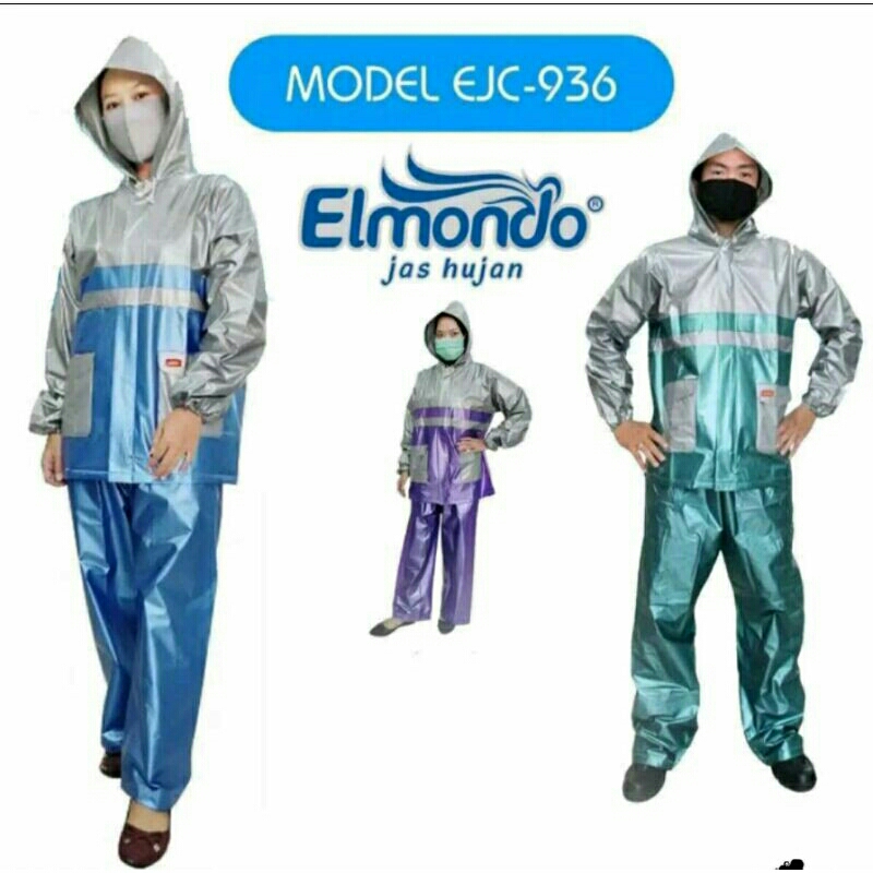 Jas Hujan Jaket Celana Elmondo Metalik Kombinasi EJC 936
