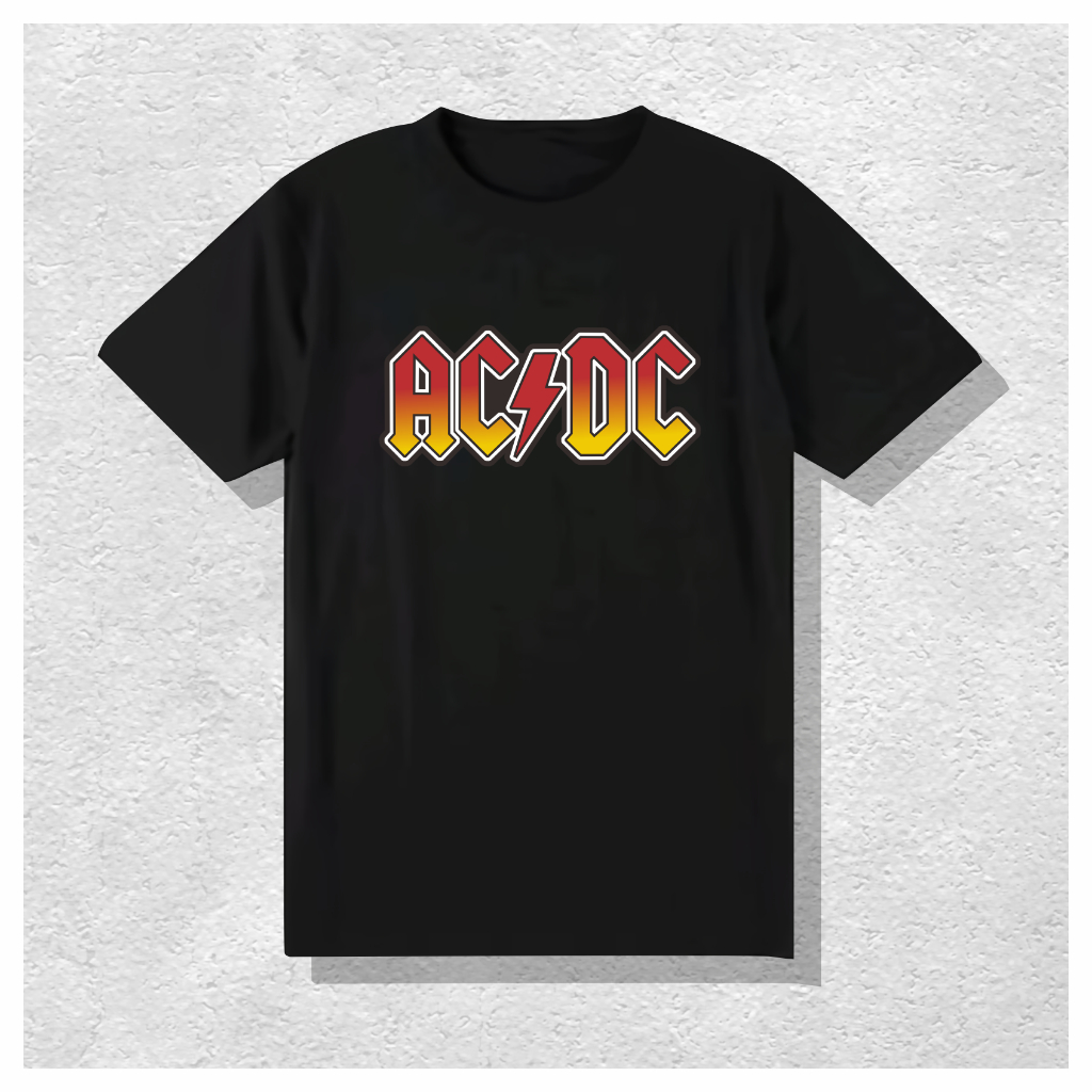 KAOS BAND PREMIUM Kaos Band ACDC LOGO Model Vintage Original Cotton Combed 20s TERMURAH