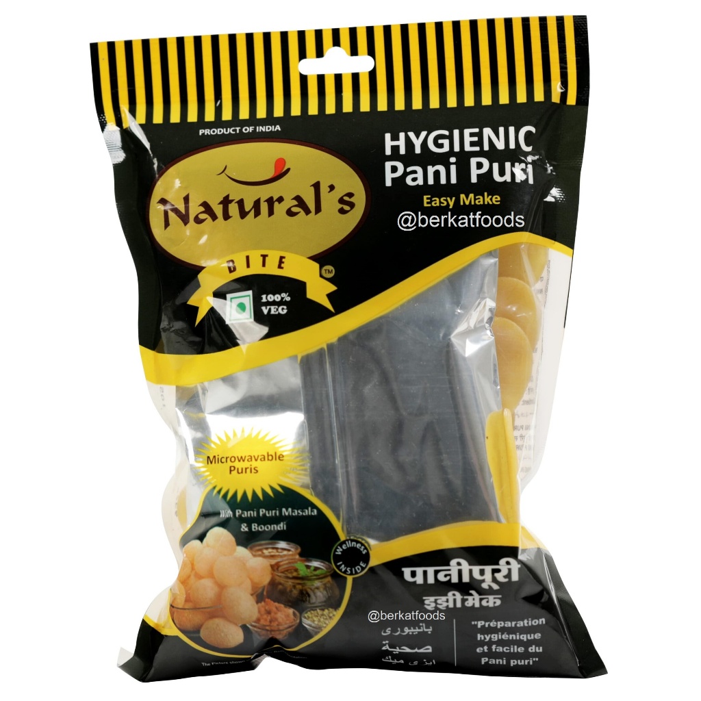 

Pani Puri Hygienic Set Kit Natural's Bite / Kerupuk Dry, Boondi & Bumbu Kuah Masala Lengkap India Naturals Vegetarian
