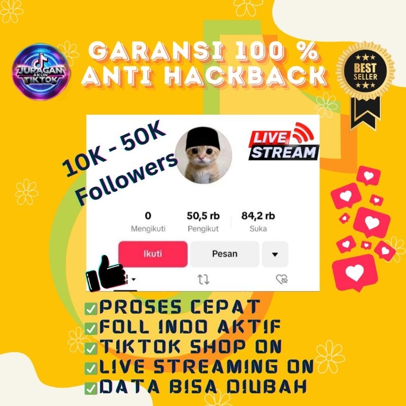 Jual Akun Tiktok Hasil fyp Followers Aktif Real Indo