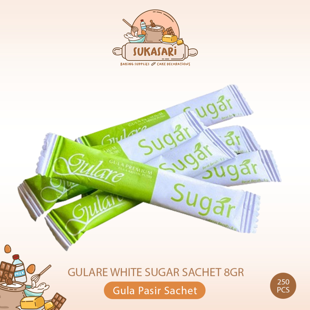 

Gulare Gula Pasir sachet PACK 10 pcs bubuk gula semut 8gr