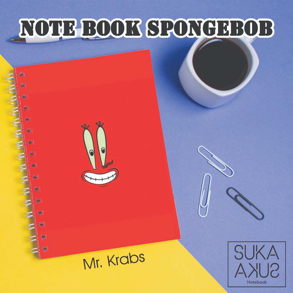 

Buku notebook SpongeBob SquarePants custom 100 halaman full colour limited murah dan tahan lama
