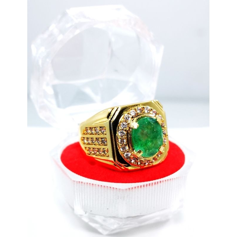 BATU CINCIN ASLI NATURAL CINCIN ZAMRUD COLOMBIA RING PERAK BANGKOK 926 SIAP PAKAI