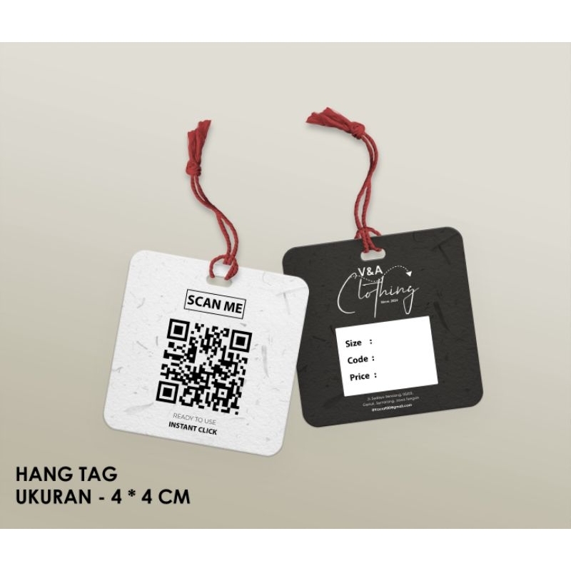 

Hang Tag - Ukuran 4 × 4 CM (Isi 70 Pcs), Sudah include tali