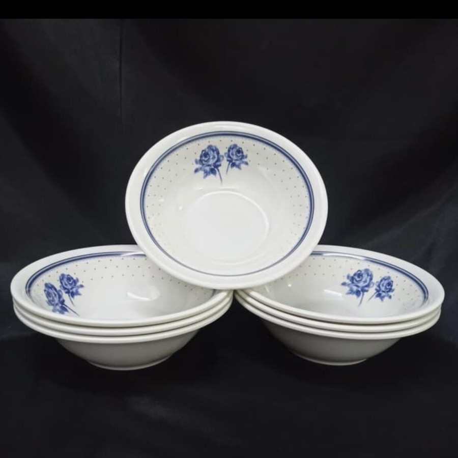 Mangkok Mangkuk Sayur Sop Saji Melamin Motif Kembang Bunga Onyx 2407s