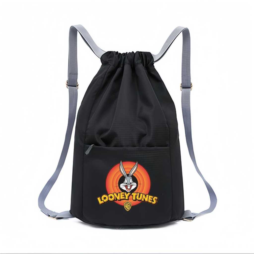 Tas Serut Pria Wanita - Tas Serut Olahraga - Tas Serut Motif Looney Tunes - Tas Serut Sablon DTF