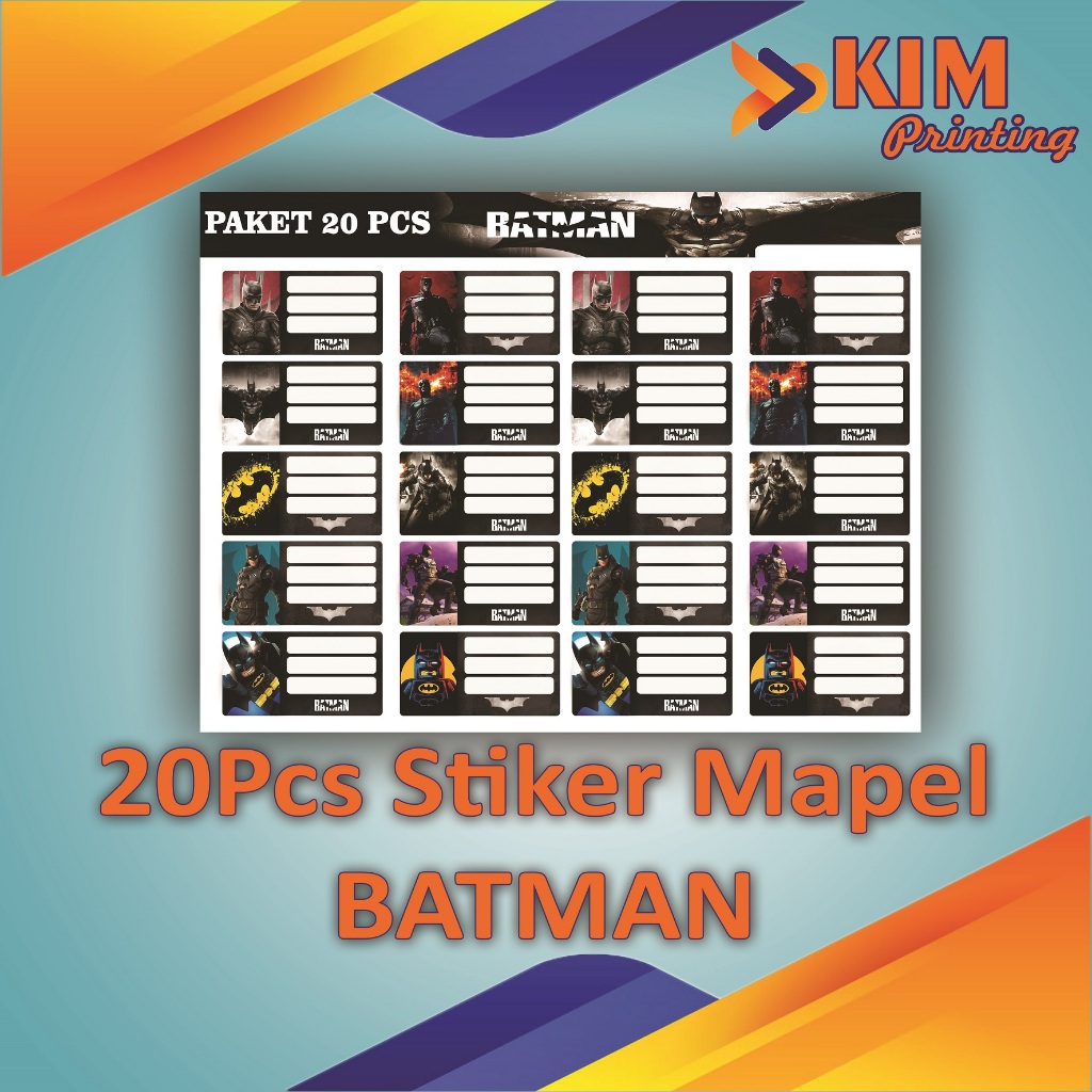 

(20PCS) STIKER LABEL BUKU PELAJARAN / STIKER LABEL NAMA BUKU PELAJARAN KARAKTER BATMAN